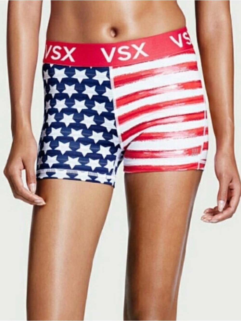 New Victorias Secret Sport VSX Flag Stars Stripes Activewear Biker Shorts M⭐️🇺🇸